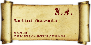 Martini Asszunta névjegykártya